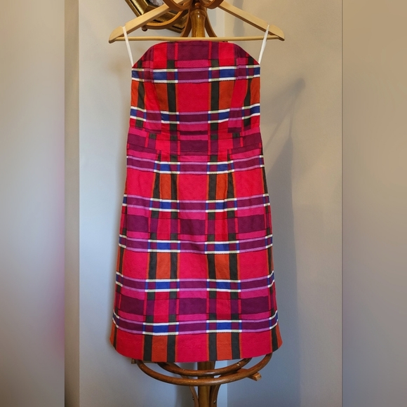 Banana Republic Plaid Strapless Size 2 Dress - Picture 1 of 12